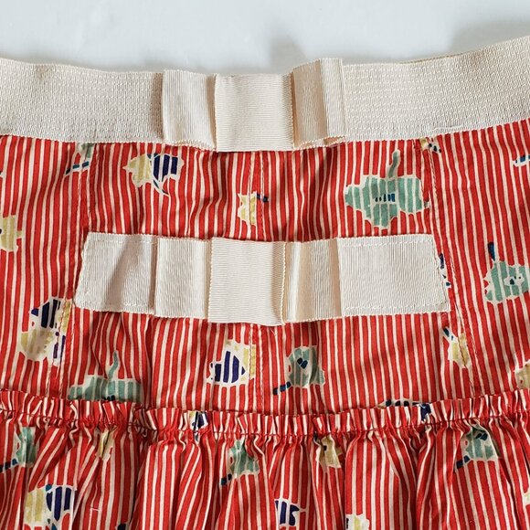 New MARC JACOBS Back Bows Skirt Tiered Floral Striped - Picture 6 of 15